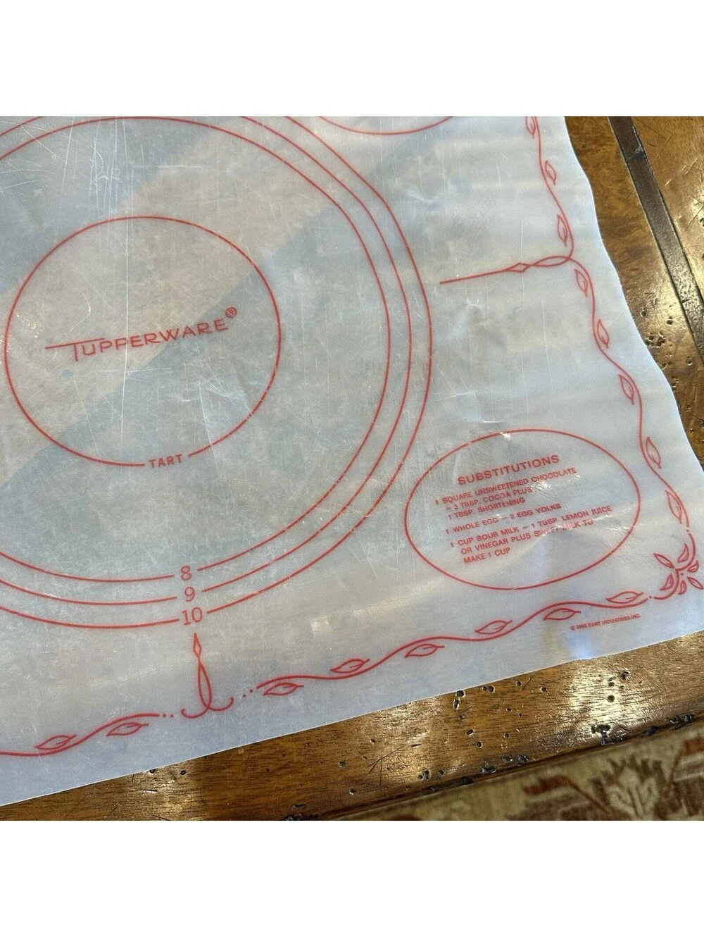 Vintage Tupperware Pastry Mat 1965 Rolling Mat Baking Guide Conversions